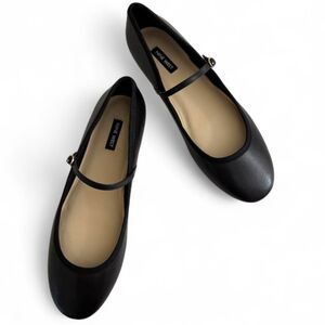 NINE WEST Ewind Round Toe Mary Jane Black Dress Flats, NWOT! Size 9.5